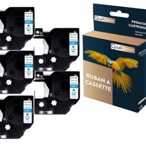 Ruban S0720510 45011 pour DYMO Letratag D1 compatible bleu sur fond transparent