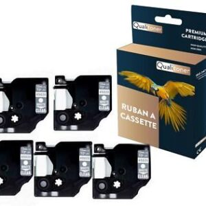 Ruban S0720600 45020 pour DYMO Letratag D1 compatible blanc sur fond transparen