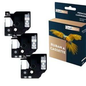 Ruban S0720600 45020 pour DYMO Letratag D1 compatible blanc sur fond transparen