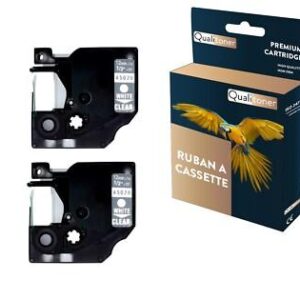 Ruban S0720600 45020 pour DYMO Letratag D1 compatible blanc sur fond transparen