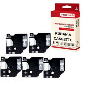 Ruban S0720600 45020 pour DYMO Letratag D1 compatible blanc sur fond transparen