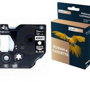 Ruban S0720610 45021 pour DYMO Letratag D1 compatible blanc sur fond noir x 1 p