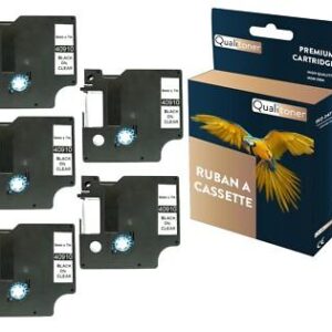 Ruban S0720670 40910 pour DYMO Letratag D1 compatible noir sur fond transparent