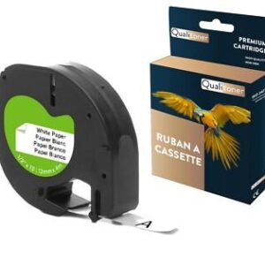 Ruban S0721510 91200 pour DYMO Letratag compatible noir sur fond blanc x 1 pour