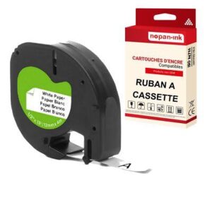 Ruban S0721510 91200 pour DYMO Letratag compatible noir sur fond blanc x 1 pour