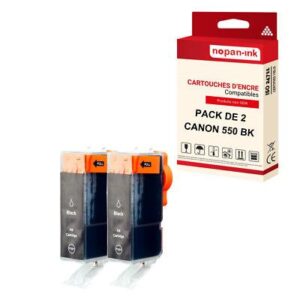 Cartouche CANON 550XL Noir compatible x2 NOPAN-INK
