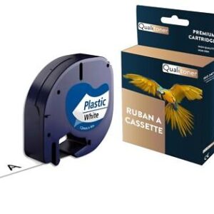 Ruban S0721610/S0721660 91201 pour DYMO Letratag compatible noir sur fond blanc