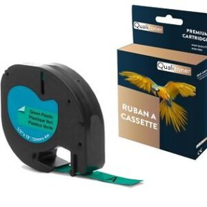 Ruban S0721640 91204 pour DYMO Letratag compatible noir sur fond vert x 1 pour