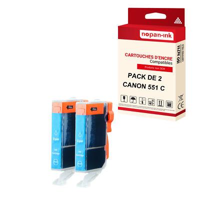 Cartouche CANON 551XL Cyan compatible x2 NOPAN-INK
