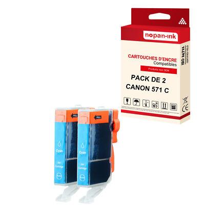 Cartouche CANON 571XL Cyan compatible x2 NOPAN-INK