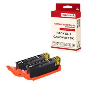 Cartouche CANON 581XL Noir compatible x2 NOPAN-INK