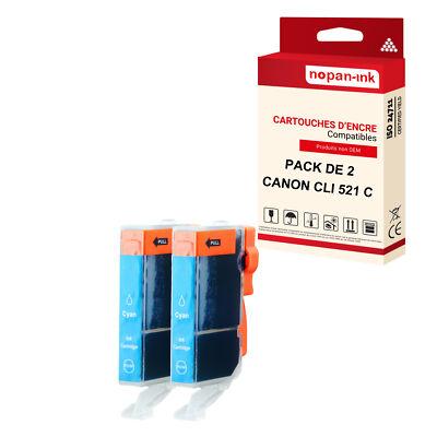 Cartouche CANON CLI 521XL Cyan compatible x2 NOPAN-INK