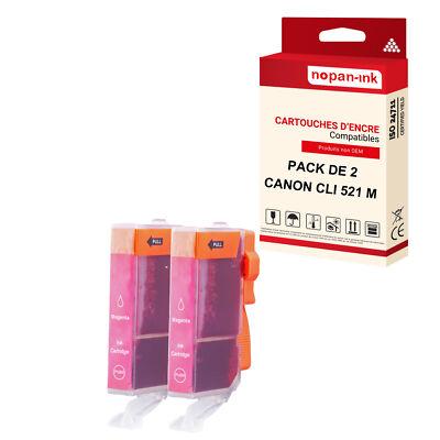 Cartouche CANON CLI 521XL Magenta compatible x2 NOPAN-INK