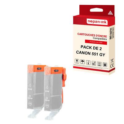 Cartouche CANON CLI 551GXL Gris compatible x2 NOPAN-INK