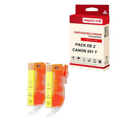 Cartouche CANON CLI 551XL Jaune compatible x2 NOPAN-INK