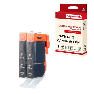 Cartouche CANON CLI 551XL Noir compatible x2 NOPAN-INK