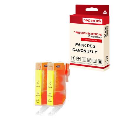 Cartouche CANON CLI 571XL Jaune compatible x2 NOPAN-INK