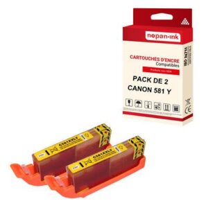 Cartouche CANON CLI 581XL Jaune compatible x2 NOPAN-INK