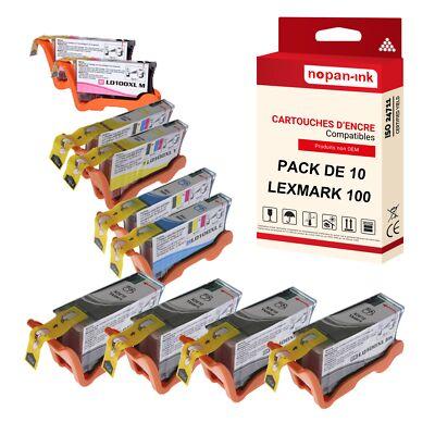 Cartouche LEXMARK 100XL Noir + Couleur compatible x10 NOPAN-INK