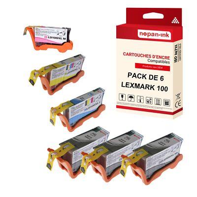 Cartouche LEXMARK 100XL Noir + Couleur compatible x6 NOPAN-INK