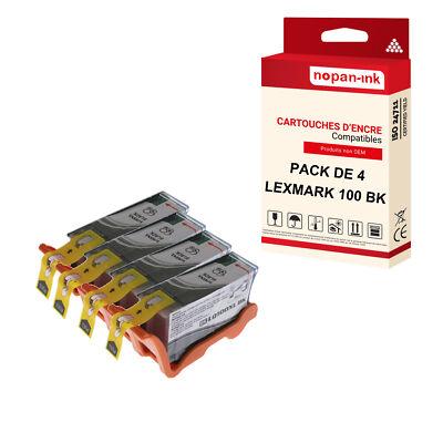 Cartouche LEXMARK 100XL Noir compatible x4 NOPAN-INK