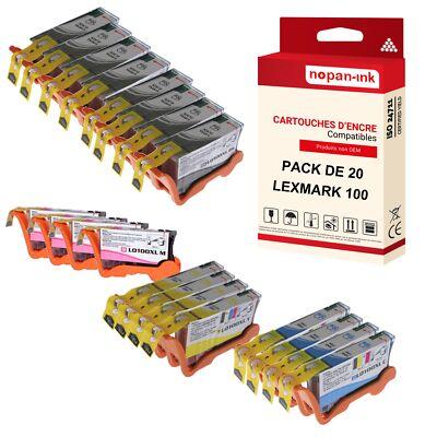 Cartouche LEXMARK 105XL Noir + Couleur compatible x20 NOPAN-INK