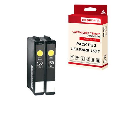 Cartouche LEXMARK 150XL Jaune compatible x2 NOPAN-INK