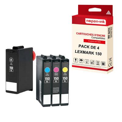 Cartouche LEXMARK 150XL Noir + Couleur compatible x4 NOPAN-INK