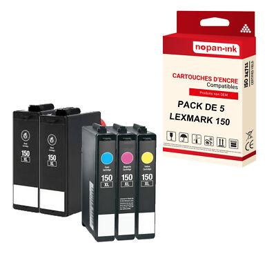 Cartouche LEXMARK 150XL Noir + Couleur compatible x5 NOPAN-INK