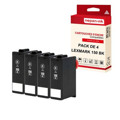 Cartouche LEXMARK 150XL Noir compatible x4 NOPAN-INK