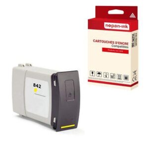 Cartouche compatible HP C1Q56A Jaune Compatible x 1 842C 842 C Yellow - NOPAN-IN