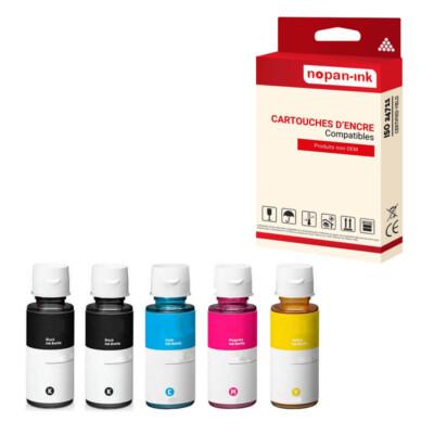 Cartouche compatible pour CANON GI55 GI 55 multi-couleurs x 5 - NOPAN-INK pour
