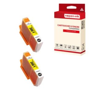 Cartouche compatible pour CANON PFI300 PFI 300 4196C001 Jaune x 2 - NOPAN-INK p