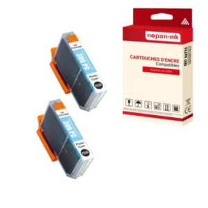 Cartouche compatible pour CANON PFI300 PFI 300 4197C001 Cyan Photo x 2 - NOPAN-