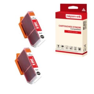 Cartouche compatible pour CANON PFI300 PFI 300 4199C001 Rouge x 2 - NOPAN-INK p