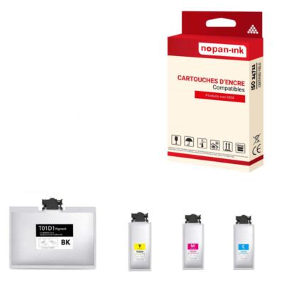 Cartouche compatible pour EPSON T01D1/T01C1/T01D2/T01C2 multi-couleurs x 4 T01D