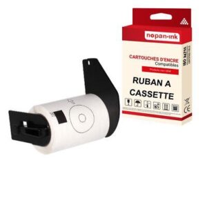 1 rouleau d'étiquettes DK11207 compatible pour Brother CD/DVD 58x58 mm