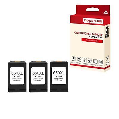 Cartouche compatible pour HP 650 XL 650XL CZ101AE Noir 20ml x3 HP 650 XL - NOPA