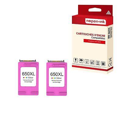 Cartouche compatible pour HP 650 XL 650XL CZ102AE multi-couleurs 17ml x2 HP 65