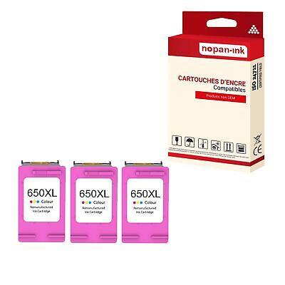 Cartouche compatible pour HP 650 XL 650XL CZ102AE multi-couleurs 17ml x3 HP 65