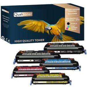 Toners CANON EP711BK Q6470 x2 + EP717CL Noir et Couleurs Compatible x5 QUALITONE