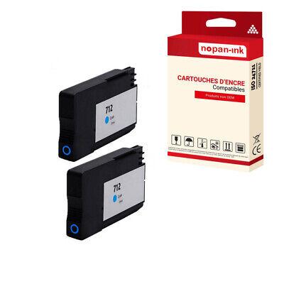 Cartouche compatible pour HP HP712 HP 712 3ED67A Cyan x 2 - NOPAN-INK pour Desi