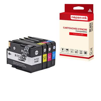 Cartouche compatible pour HP HP712 HP 712 multi-couleurs x 4 - NOPAN-INK pour