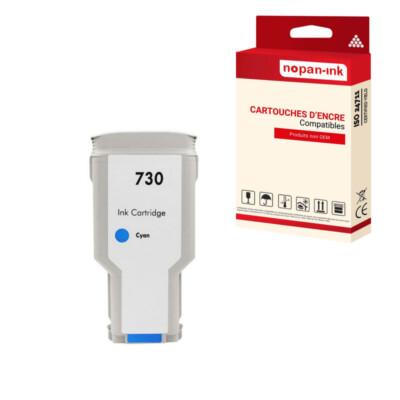 Cartouche compatible pour HP HP730 HP 730 P2V68A/P2V62A Cyan x 1 - NOPAN-INK po
